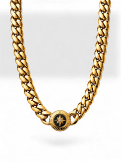 Compass Cuban Chain - Silver & Gold | 48 Hour Shipping