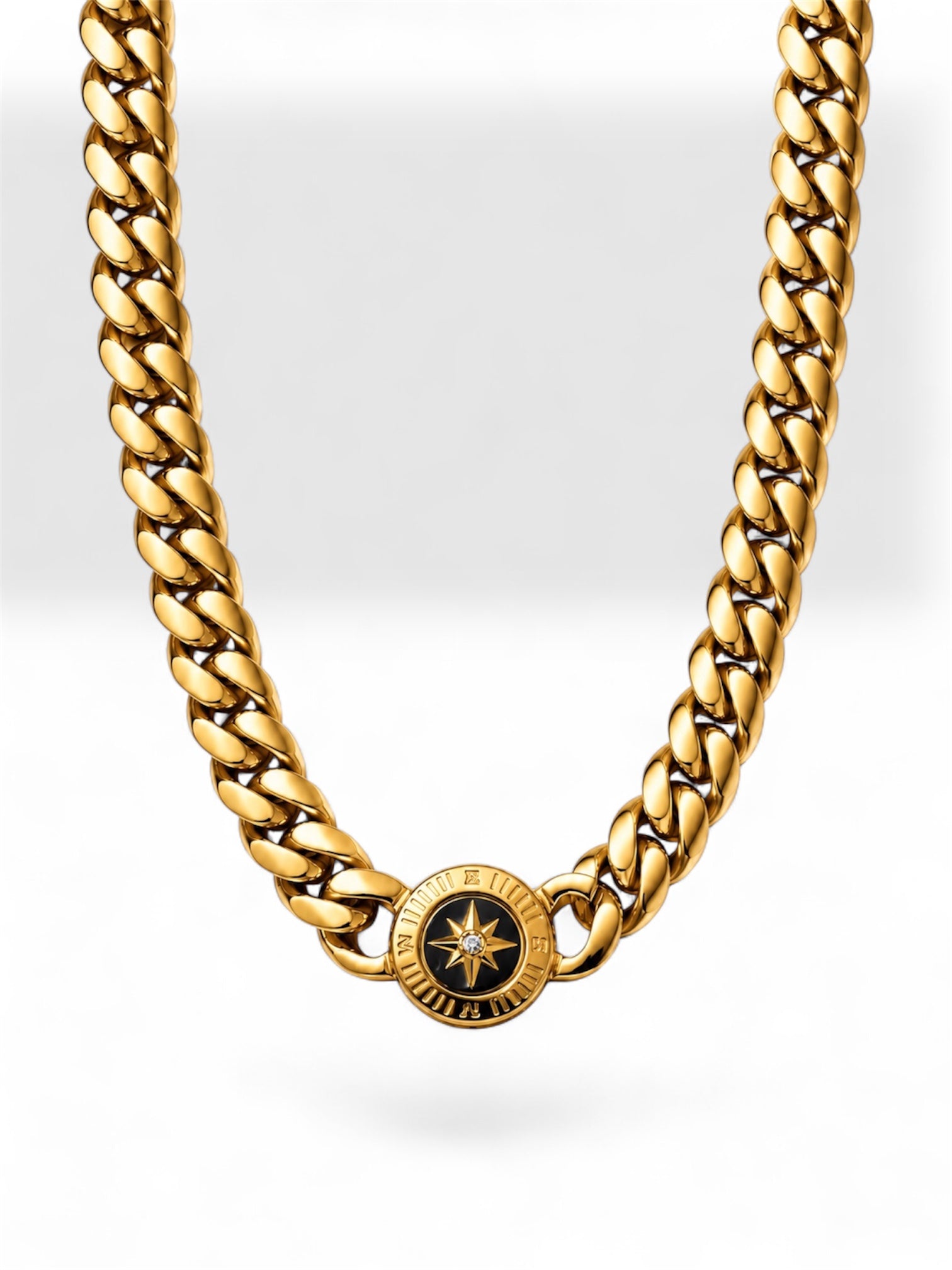 Compass Cuban Chain - Silver & Gold | 48 Hour Shipping