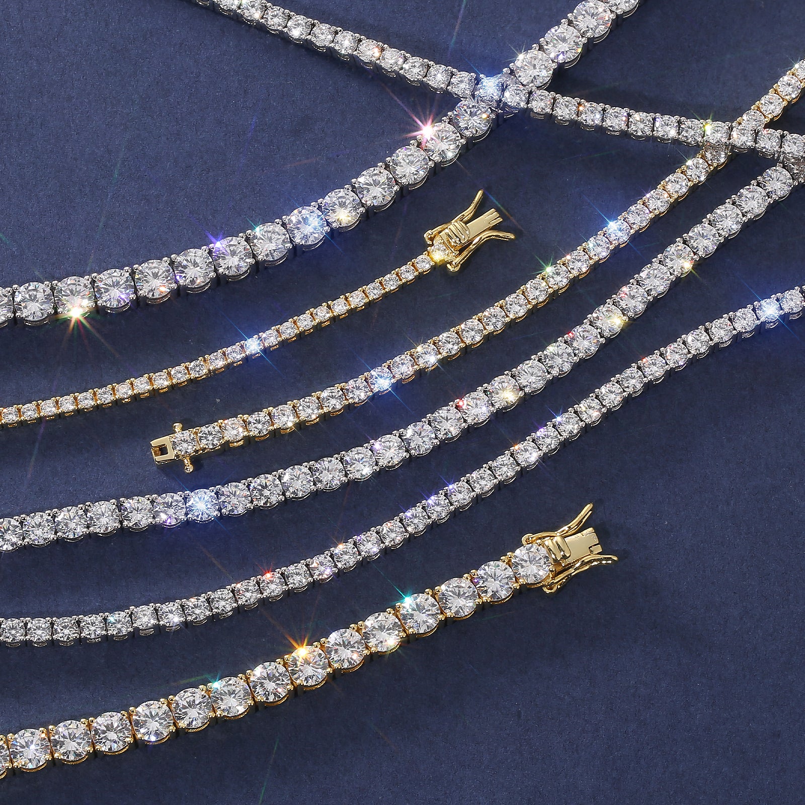 Iced Out Tennis Bracelet | Silver & Gold
