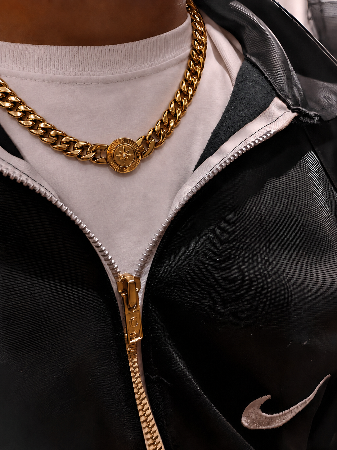 Compass Cuban Chain - Silver & Gold | 48 Hour Shipping
