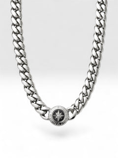 Compass Cuban Chain - Silver & Gold | 48 Hour Shipping