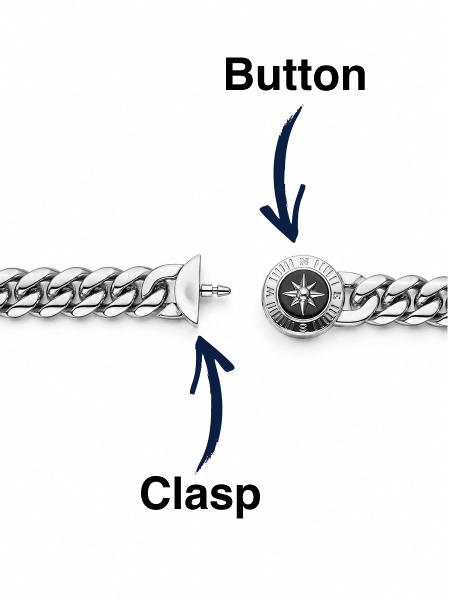 Compass Cuban Chain - Silver & Gold | 48 Hour Shipping