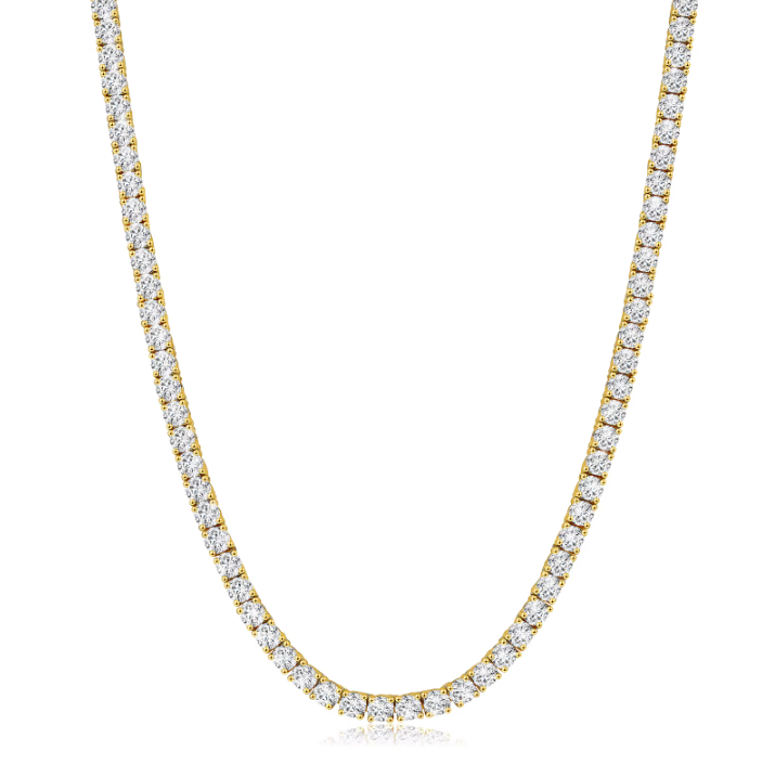 Iced Out Tennis Chain | Silver & Gold