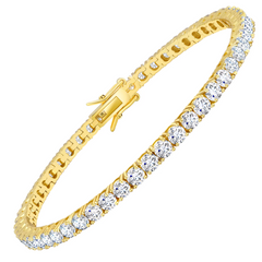 Iced Out Tennis Bracelet | Silver & Gold