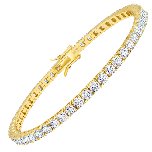 Iced Out Tennis Bracelet | Silver & Gold